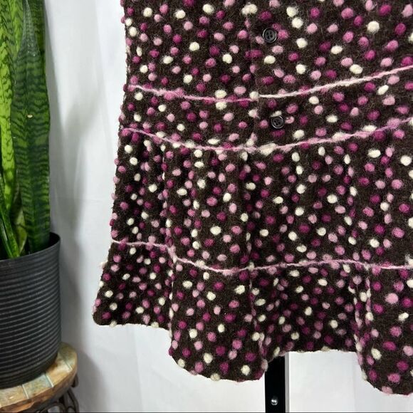 ISABEL GARRETON Girl’s Size 6 Wool Poly Blend Dress Polkadots Pink Red White - Picture 8 of 11